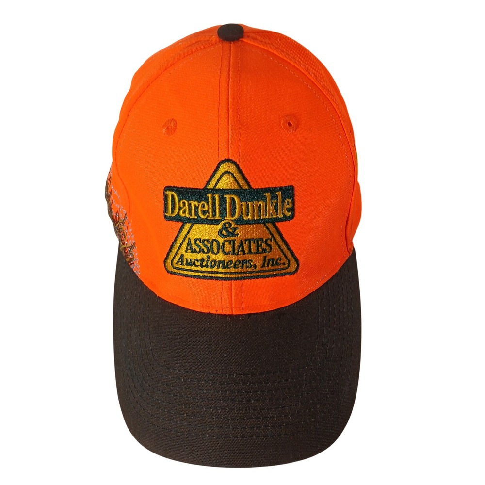 Hunting Cap Hat Orange Brown Deer‎ Construction Darell Dunkle Auctioneers
